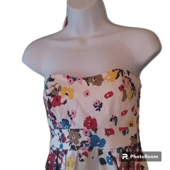 Koton Strapless Floral Summer Dress - Women's Size 8 - Picture 1 of 5